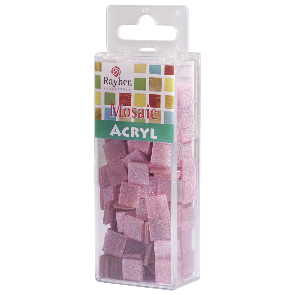 Acrylmosaik glitter rosè 1x1cm, 50g/ca.205 Stk. Acryl-Mosaik
