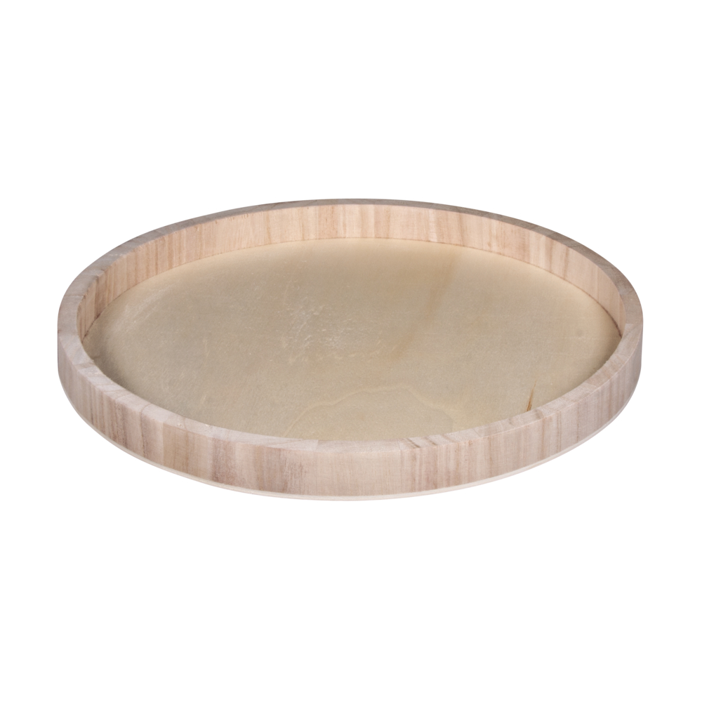 Holz Tablett Dekotablett rund Wooden Salver 