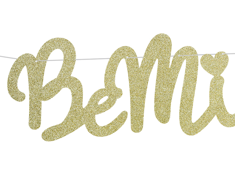 Banner Be Mine Girlande Gold Glitzer Pfeile  37cm 28cm Paper Garland 