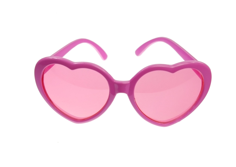 Herz-Sonnenbrille pink Party Glasses 14x6x13cm