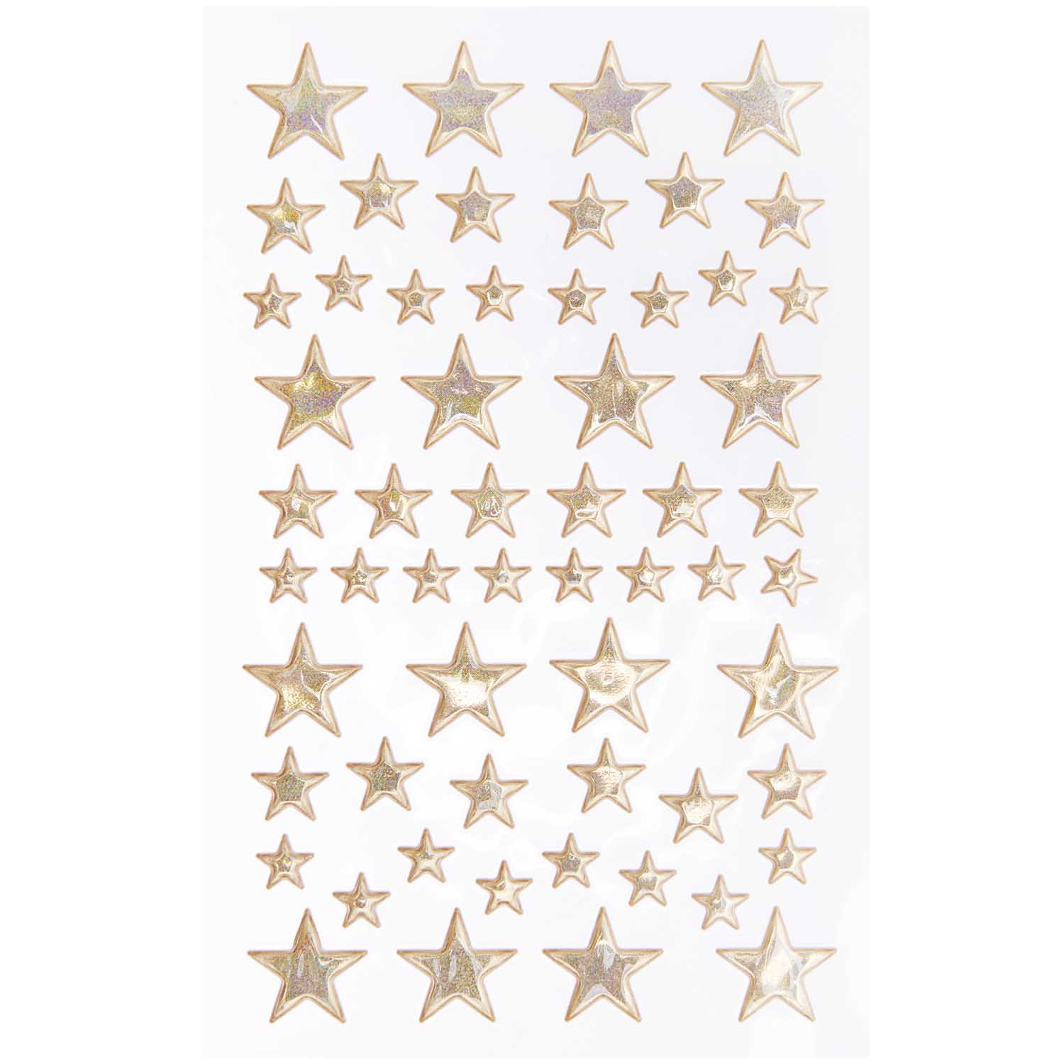 Sticker Puffy Sterne gold 58 Stück 