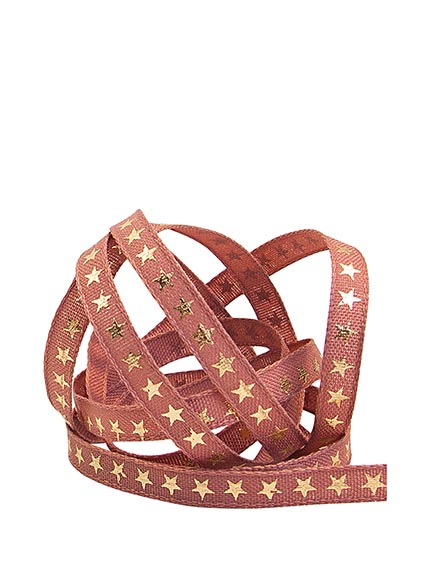 Stoffband 6mm mit Sternchen gold glänzend, per Laufmeter Stoffband 6mm mit Sternchen gold glänzend, per Laufmeter