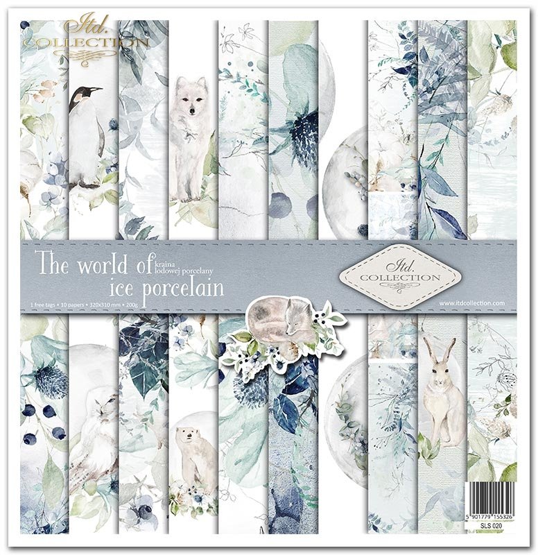 Scrapbooking-Papier Set The world of ice Porcelain 10 Stk/Pkg. 30x30cm 200g