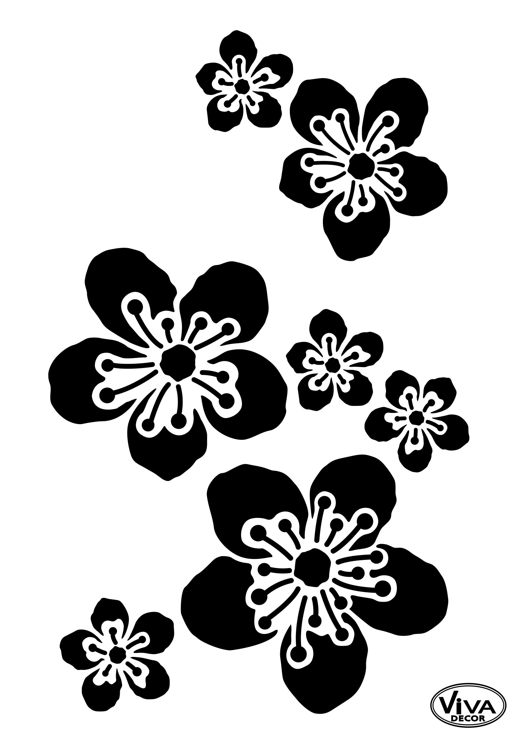 Universal-Schablone Kirschblüten A5 Cherry Blossoms Stencil