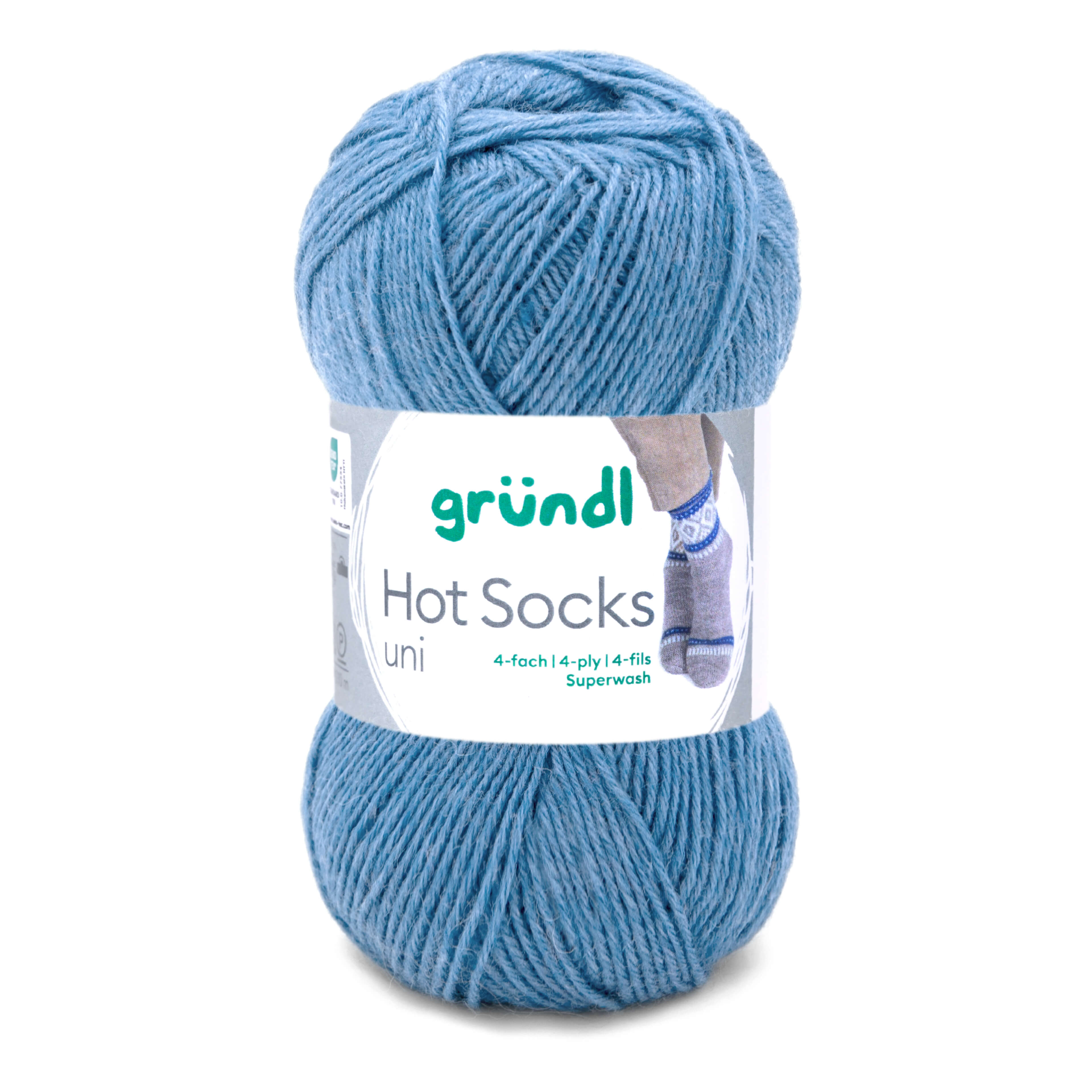 Hot Socks uni 50 TÜRKISBLAU Sockenwolle 4-fach superwash 50g/210m