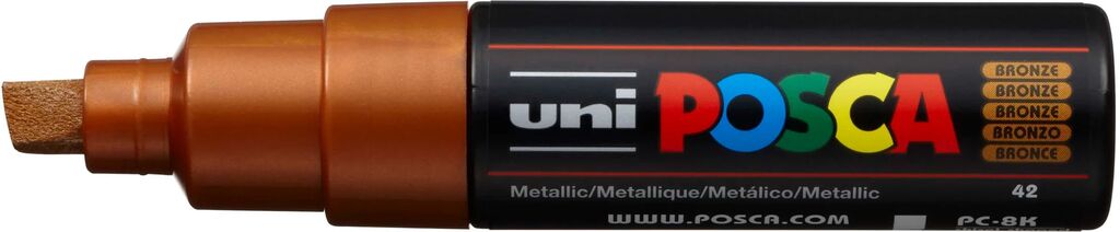 UNI POSCA Marker PC-8K METALLIC BRONZE breite Keilspitze 8 mm UNI POSCA Marker PC-8K METALLIC BRONZE breite Keilspitze 8 mm