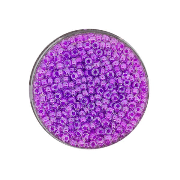 Rocailles Glasperlen Farbeinzug LILA transparent 2,6mm 17g / Dose Rocailles Glasperlen Farbeinzug LILA transparent 2,6mm 17g / Dose