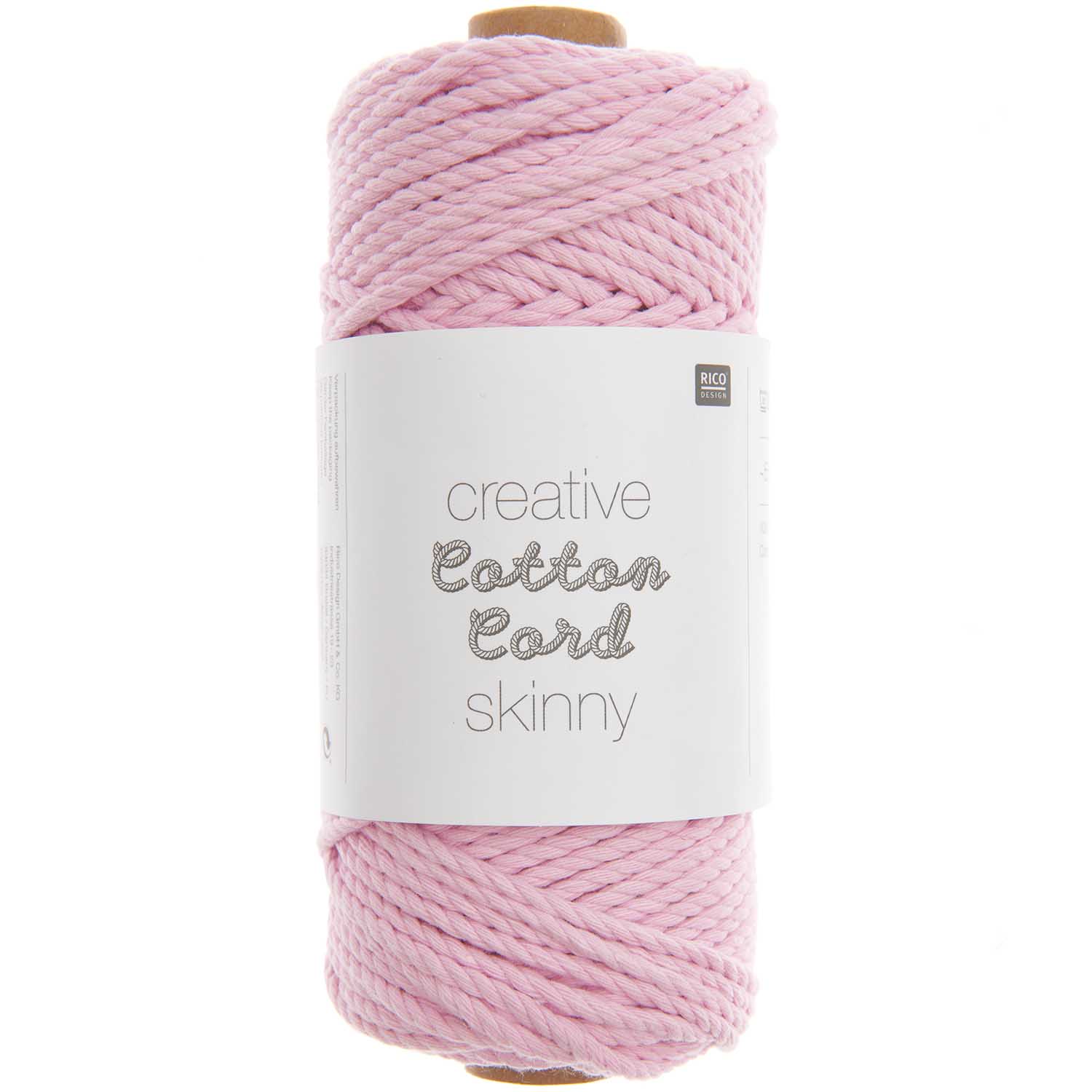 Creative Cotton Cord skinny 3mm rosa 100% Baumwolle 55m