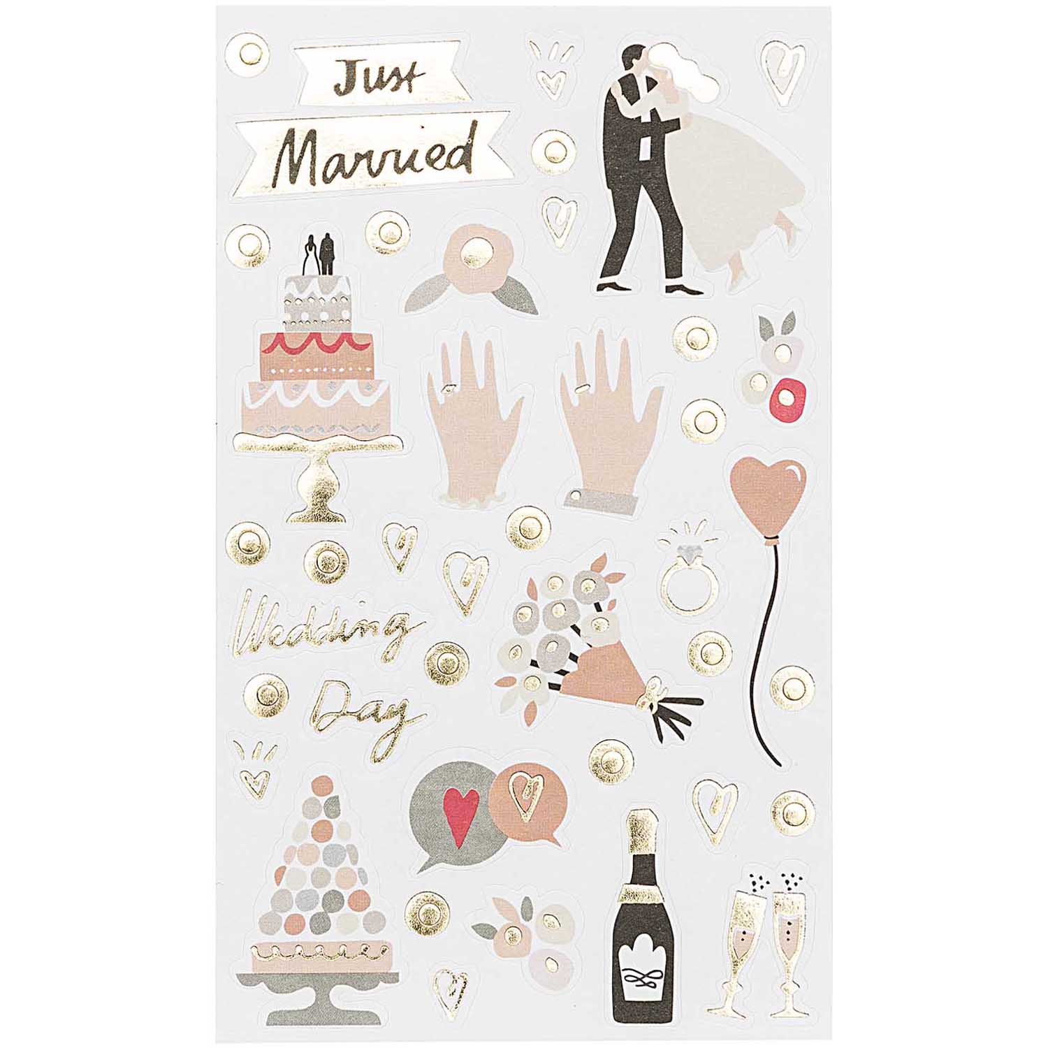 Sticker Hochzeit bunt 150 Stk. 