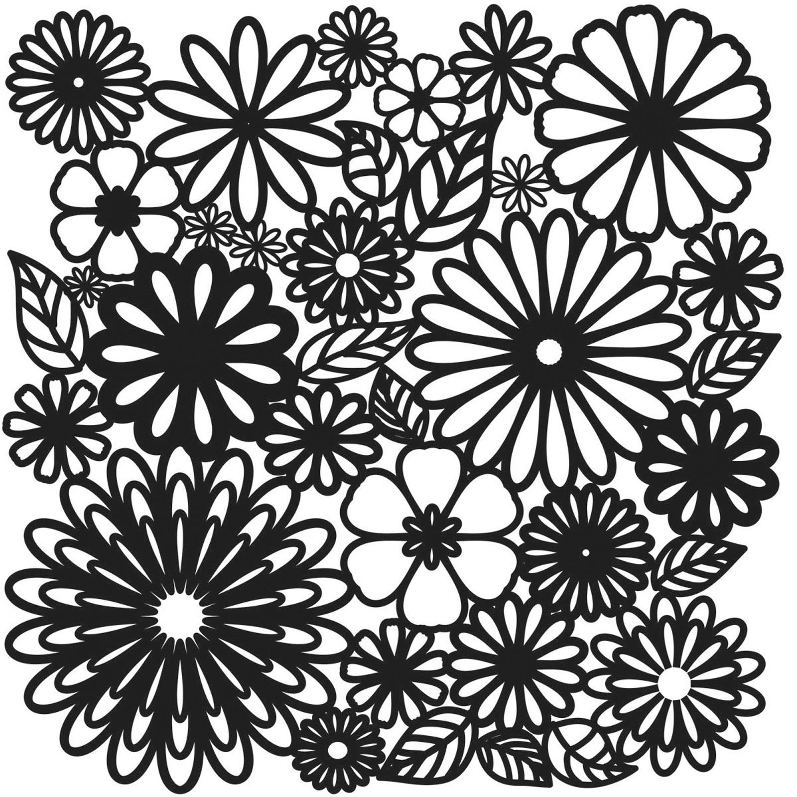 Flower Frenzy Schablone Template 15x15cm