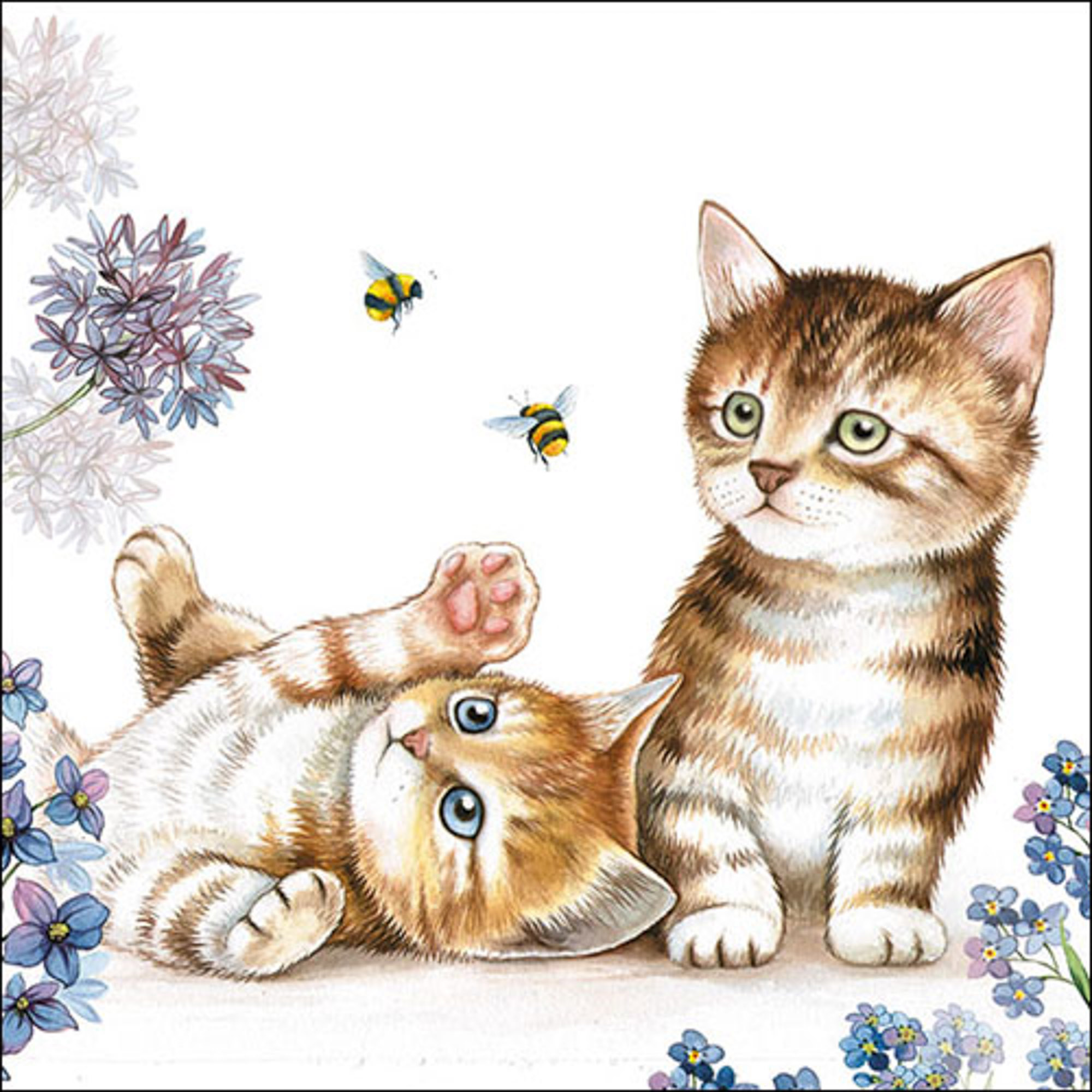 Ambiente Servietten Cats and Bees 33x33cm 20 Stück/Packung 