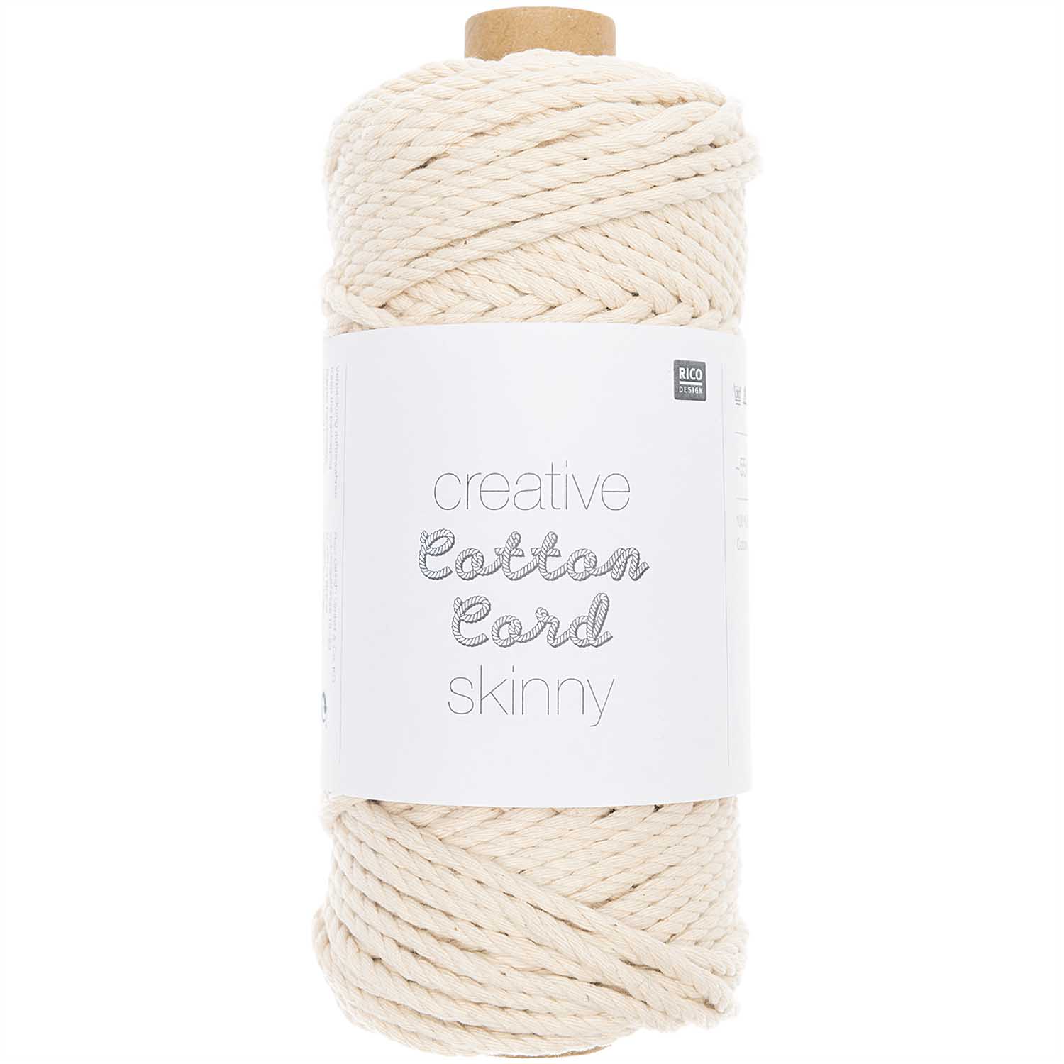 Creative Cotton Cord skinny 3mm natur 100% Baumwolle 55m