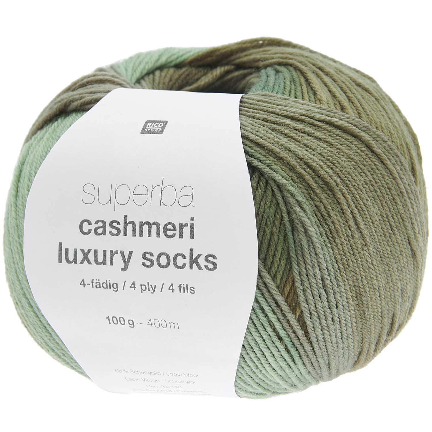Rico Design Superba Cashmeri Luxury Socks 4fädig 100g 400m Rico Design Superba Cashmeri Luxury Socks 4fädig 100g 400m