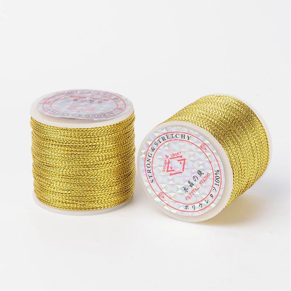 Metallickordel 1mm gold, 100 m Rolle , Polyester