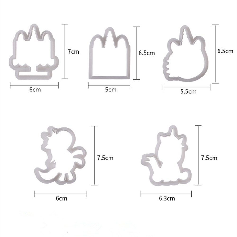 Ausstecherset Einhorn Kunststoff, 5-teilig cookie cutter Ausstechform , per Set