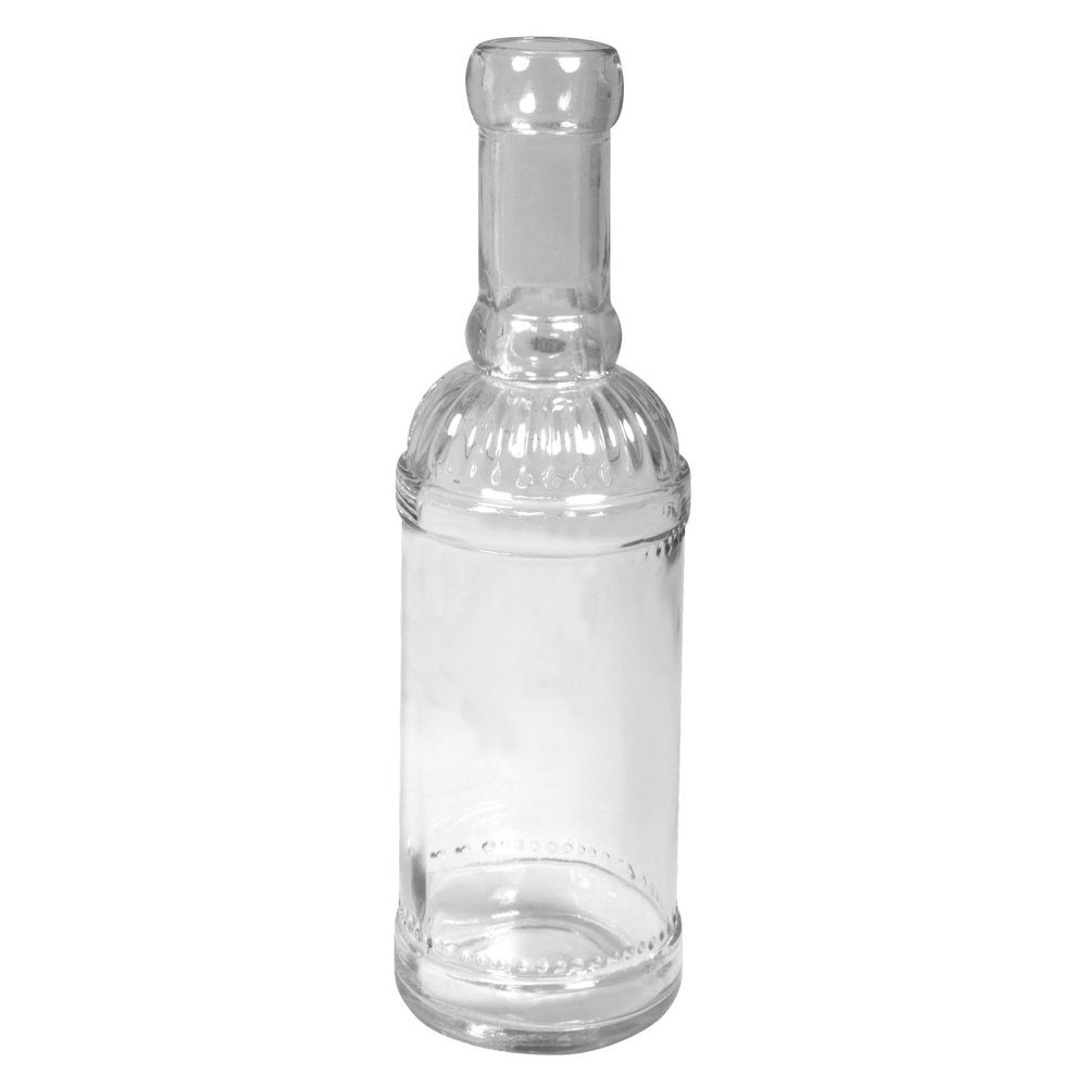 Glasflasche 21x6 cm (unten), 2,3 cm Öffnung