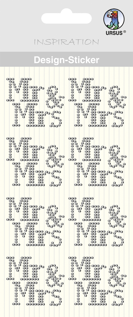 Strass Sticker Design-Sticker Mr. und Mrs.