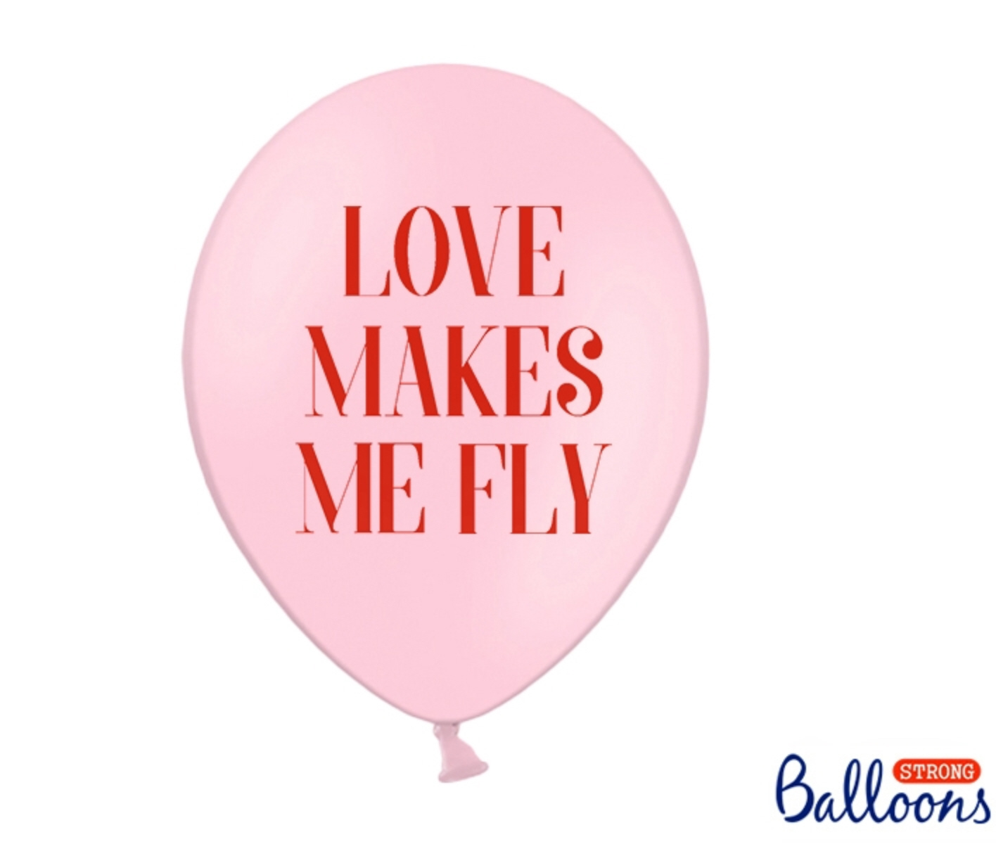 Luftballon Balloons "Love make me fly" 30cm baby pink 6 Stück 