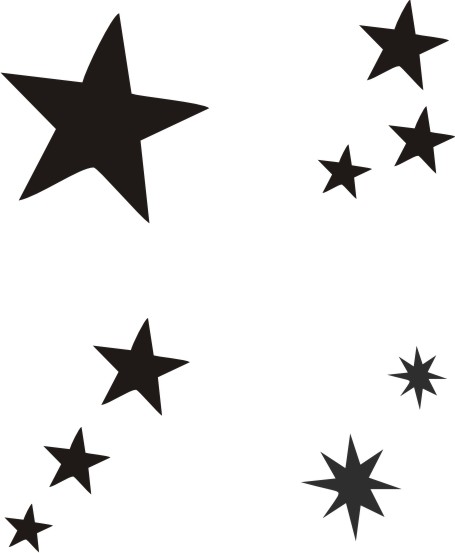 Selbstklebende Schablonen-Set Sterne