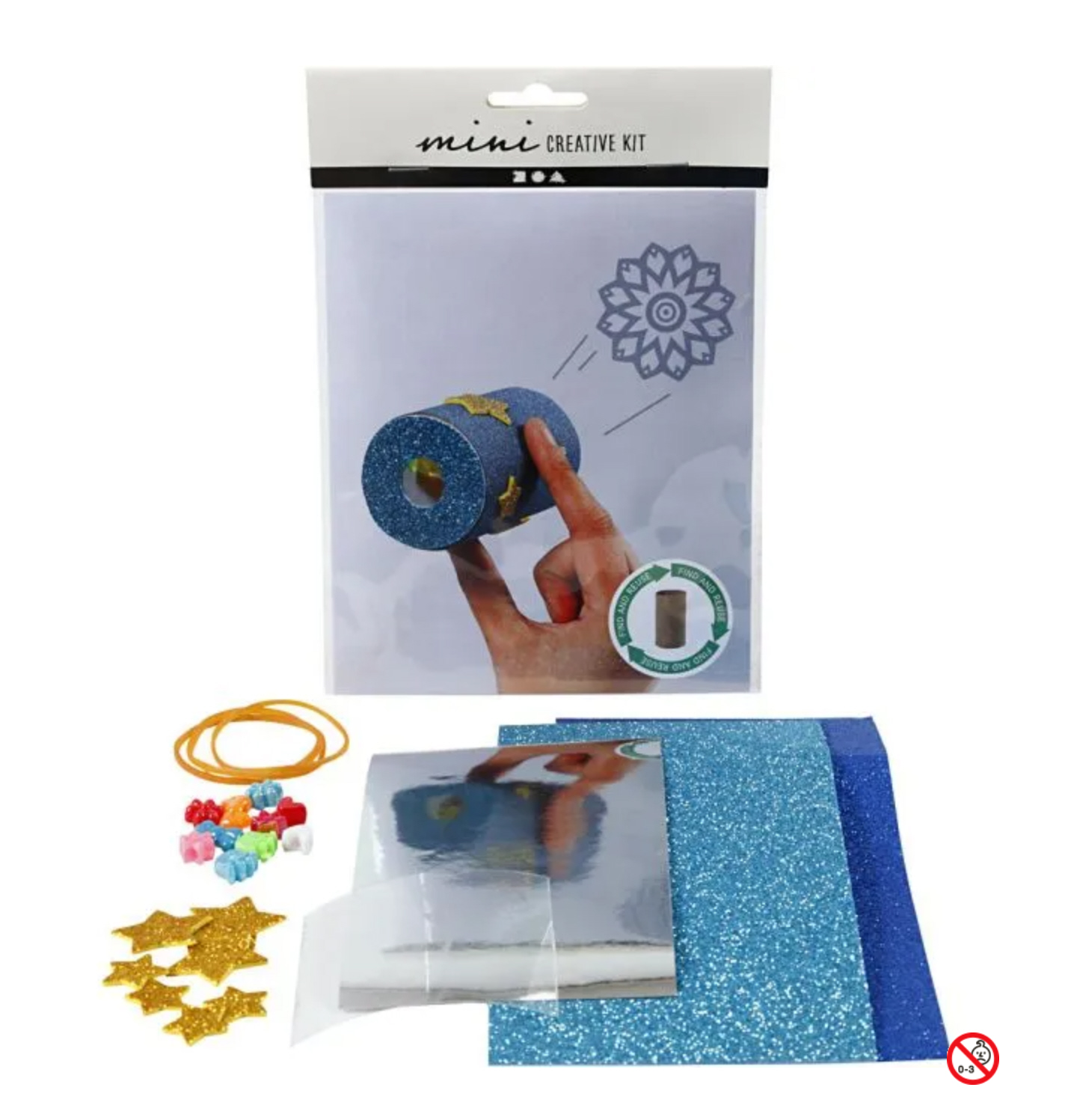 Mini Kreativset WC-Papierrollen-Kaleidoskop 1 Set