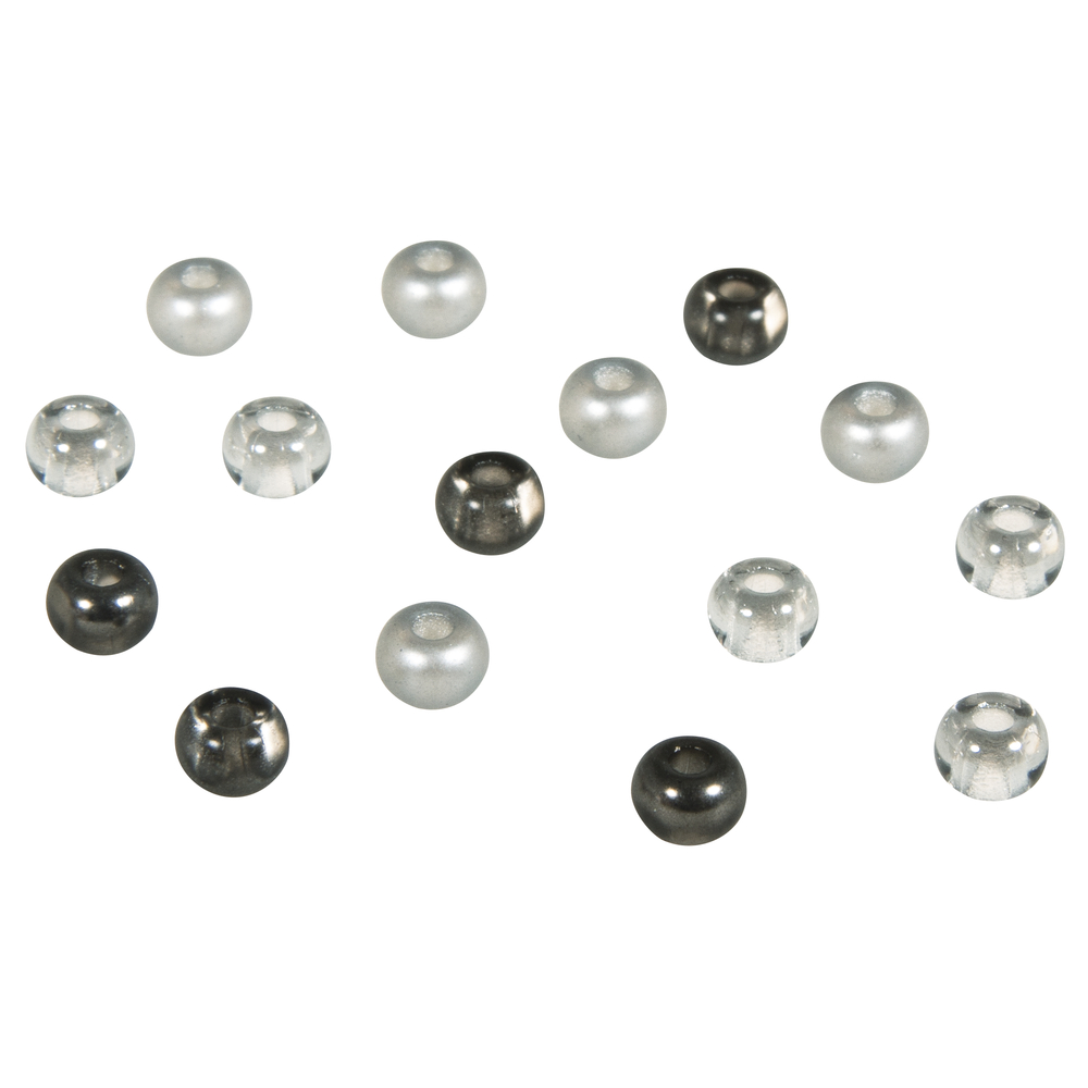Rocailles Perlen mit Großloch, grau Mix, 5,5mm, 80 Stück