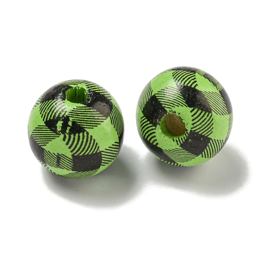Holzperlen Karo Tartan 16mm bedruckt 20 Stück Holzperlen Karo Tartan 16mm bedruckt 20 Stück