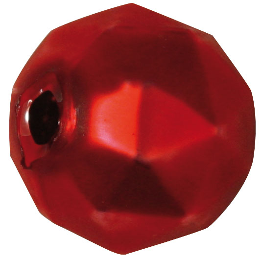Hohlglas-Rautenperlen 13 mm, 8 Stück, rot matt