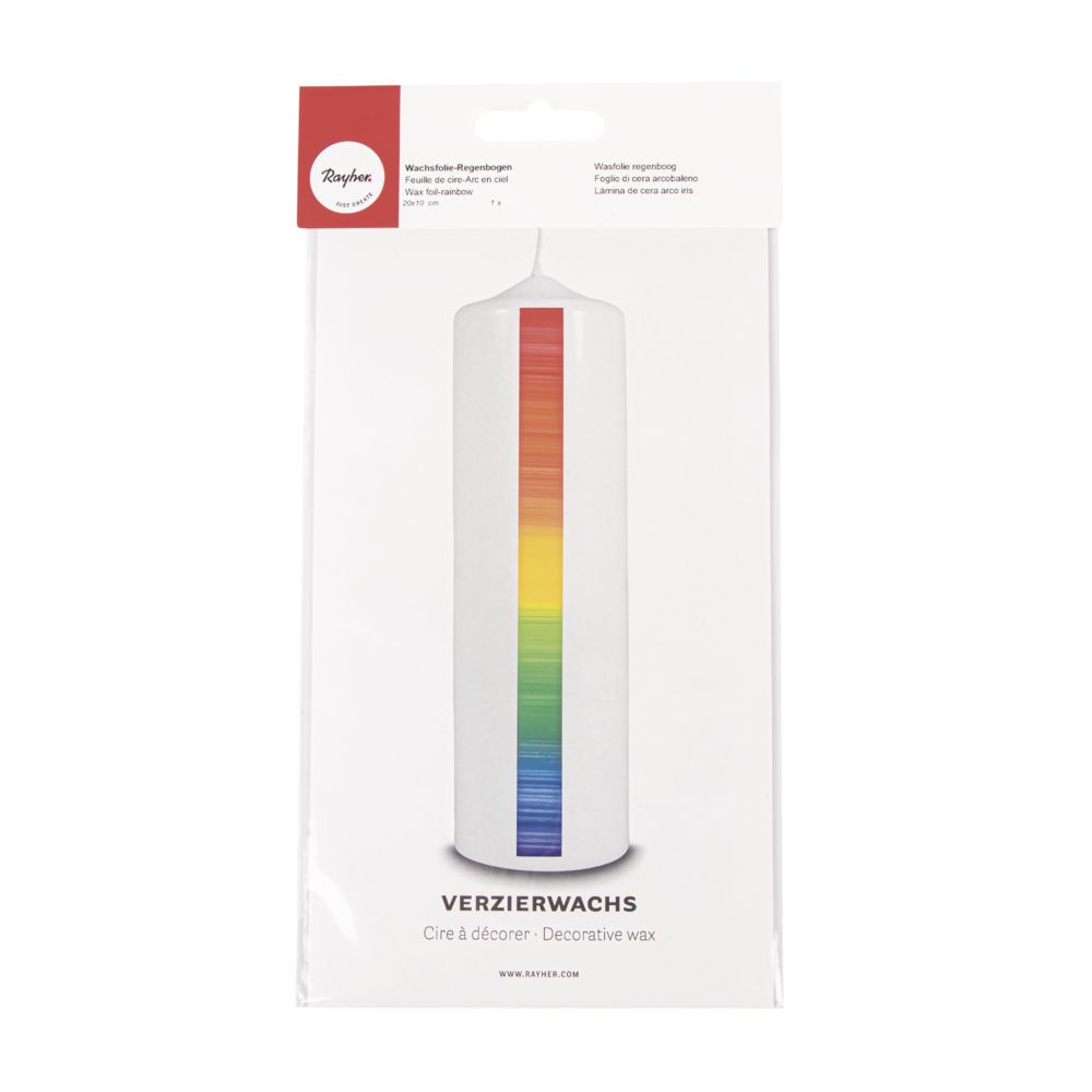 Wachsfolie-Regenbogen 20x10cm Querstreifen 1 Stück Wachsfolie-Regenbogen 20x10cm Querstreifen 1 Stück