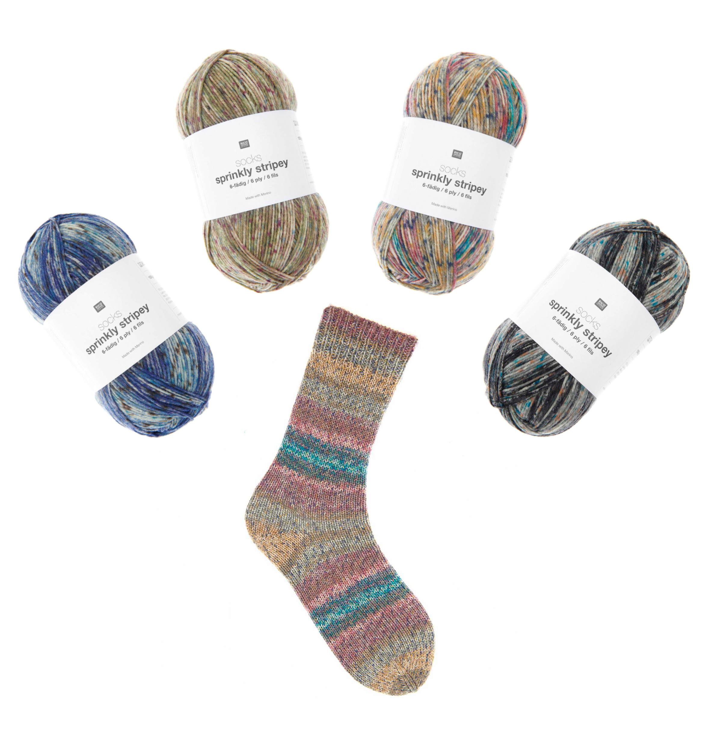 Rico Design Socks Sprinkly Striply 6-fädig superwash Sockenwolle