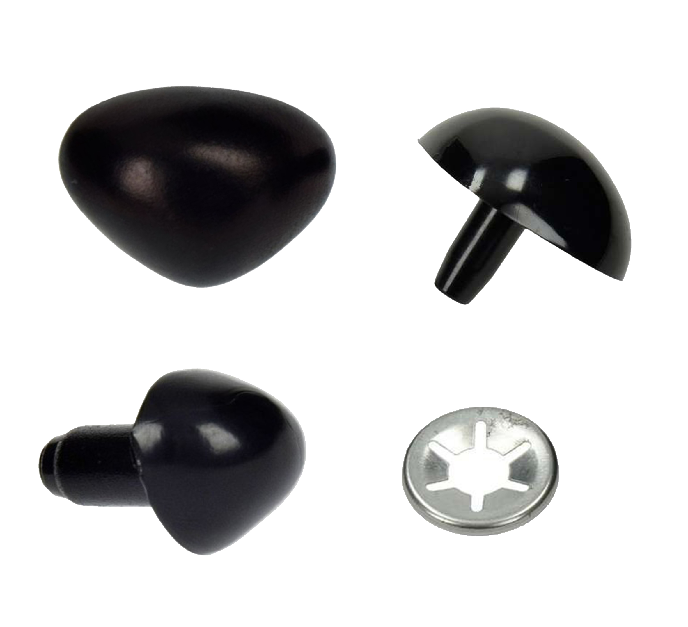 Sicherheitsnasen Safety Nose Kunststoff schwarz 18mm 2 Stück 