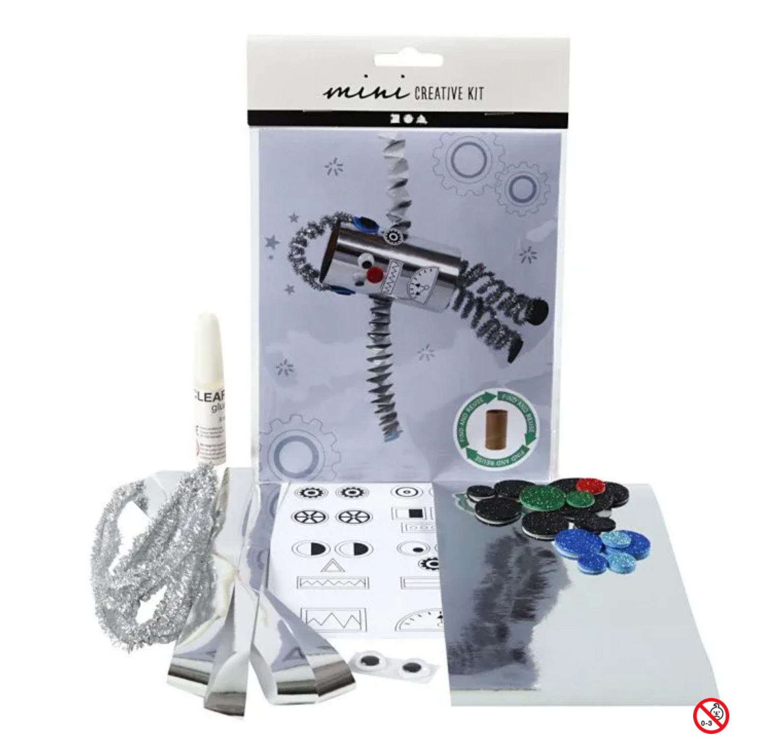 Mini-Kreativset WC-Papierrollen Roboter 1 Set