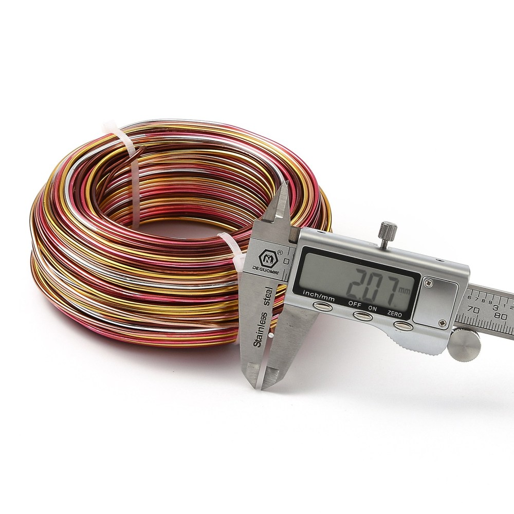 Aludraht 2mm multicolor, 5-färbig, 58m/Rolle