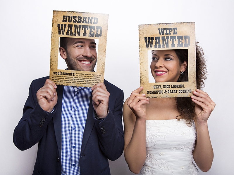 Schilder: Wife Wanted - Husband Wanted, 2 Stück/Packung