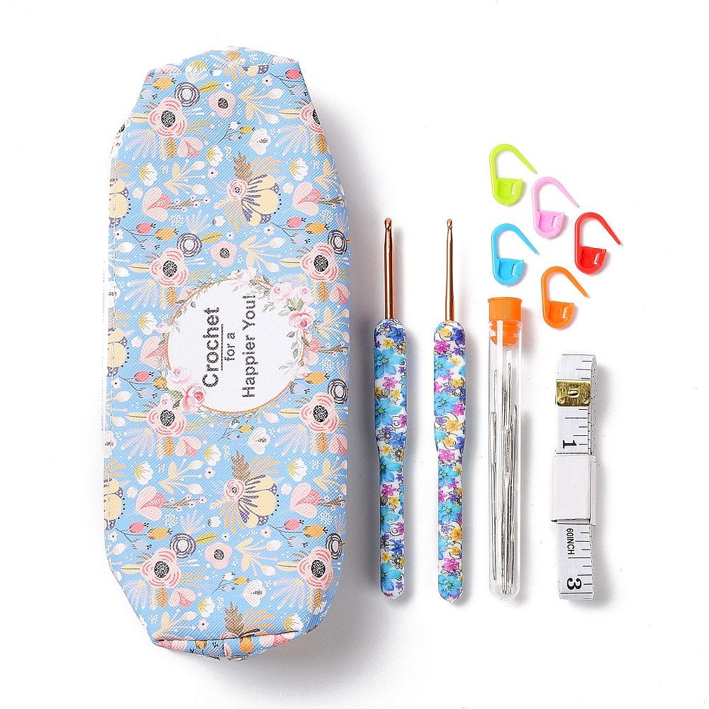 Häkelnadel-Set mit Zubehör & Aufbewahrung – 8 ergonomische Häkelnadeln (2,5–6 mm), Maßband, Stopfnadeln, Maschenmarkierer & Tasche in Kornblumenblau Häkelnadel-Set mit Zubehör & Aufbewahrung – 8 ergonomische Häkelnadeln (2,5–6 mm), Maßband, Stopfnadeln, Maschenmarkierer & Tasche in Kornblumenblau