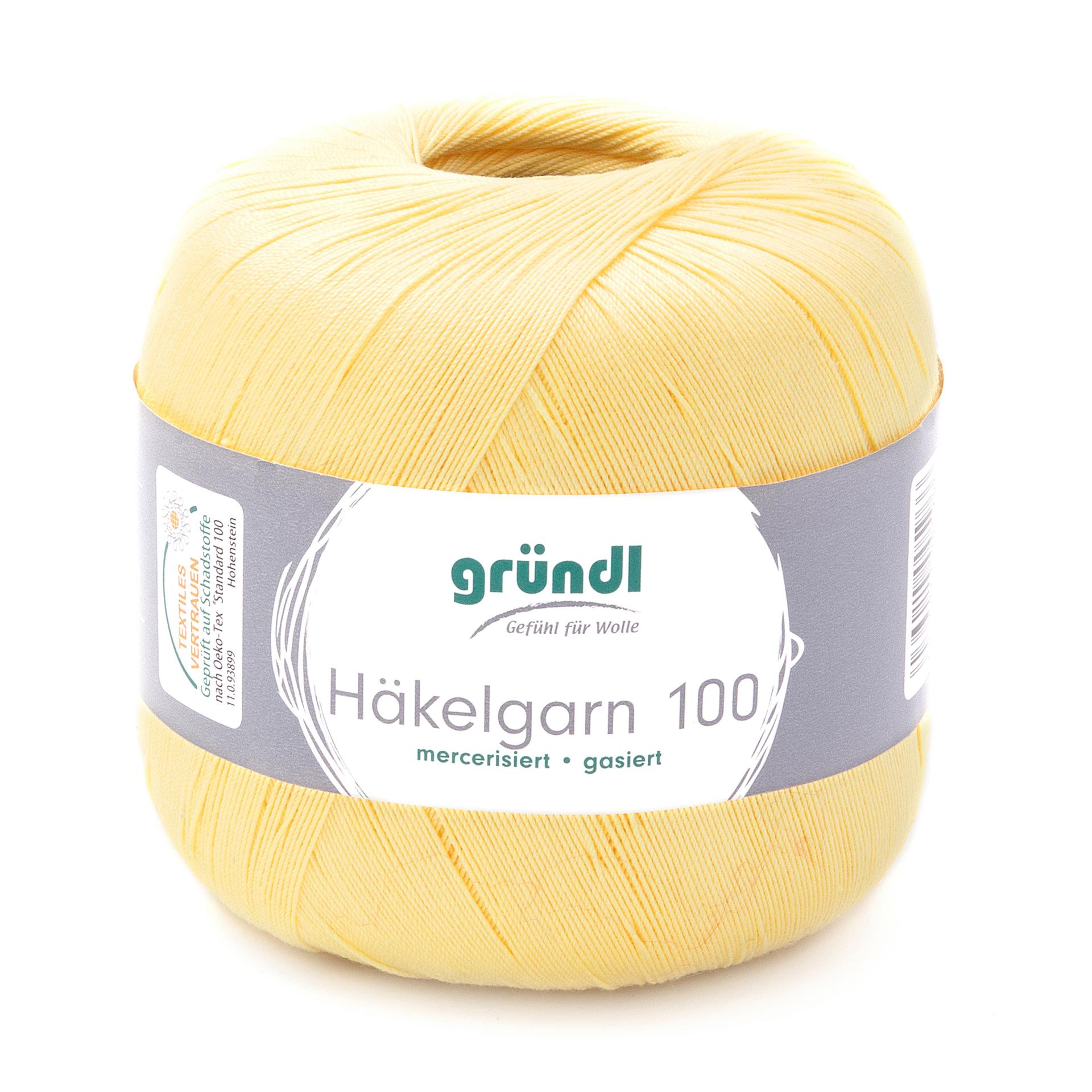 Häkelgarn 100 uni , 100% Baumwolle, 100g/566m