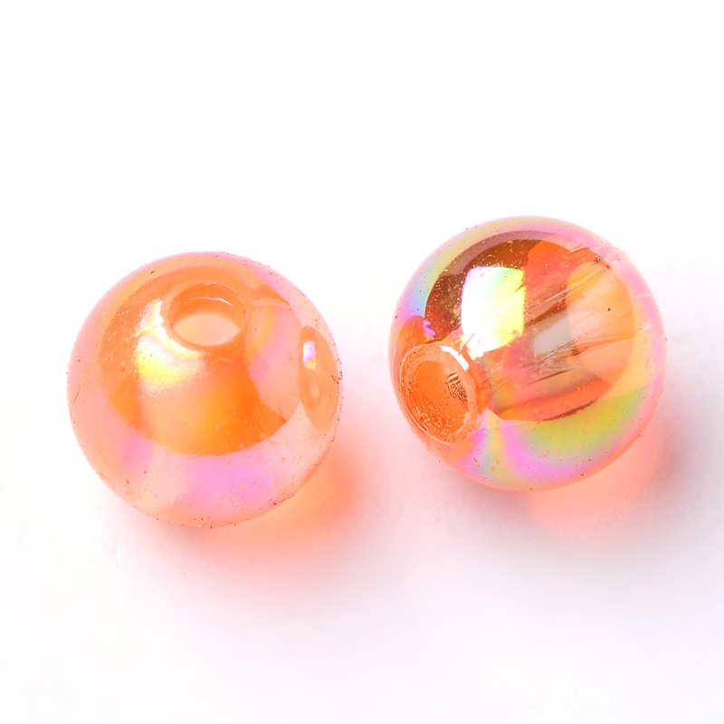 Acrylperlen transparent irisierend 6mm, 350Stk./Pkg 