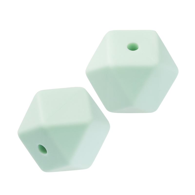 Schnulli-Silikon Perlen Sechseck 14mm 3 Stück 