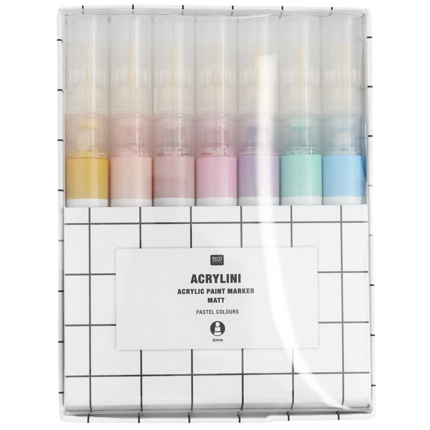 Acrylini Acrylic Painter Marker Matt 3mm Pastel Colours 