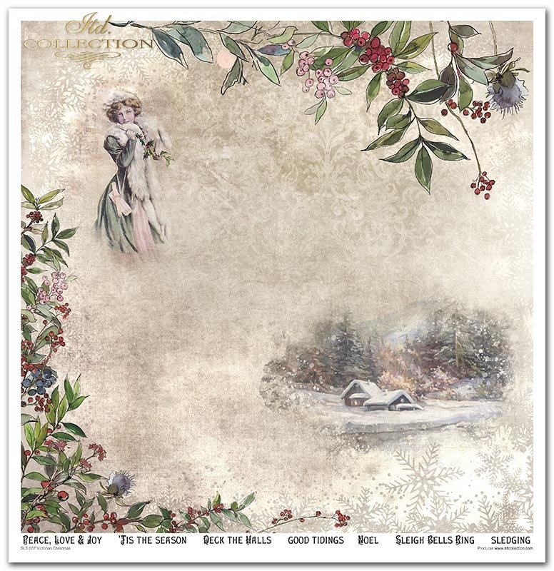 Scrapbooking-Papier Set Victorian Christmas  10 Stk/Pkg. 30x30cm 200g