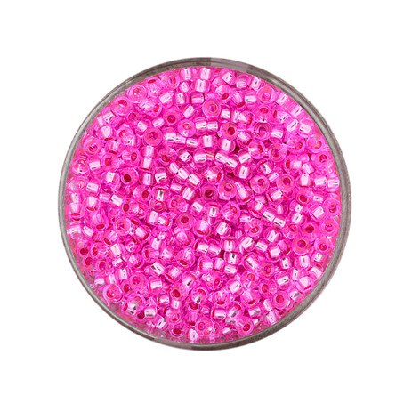 Rocailles Pink  Silbereinzug 2,6mm, 17g/Dose Glasperlen