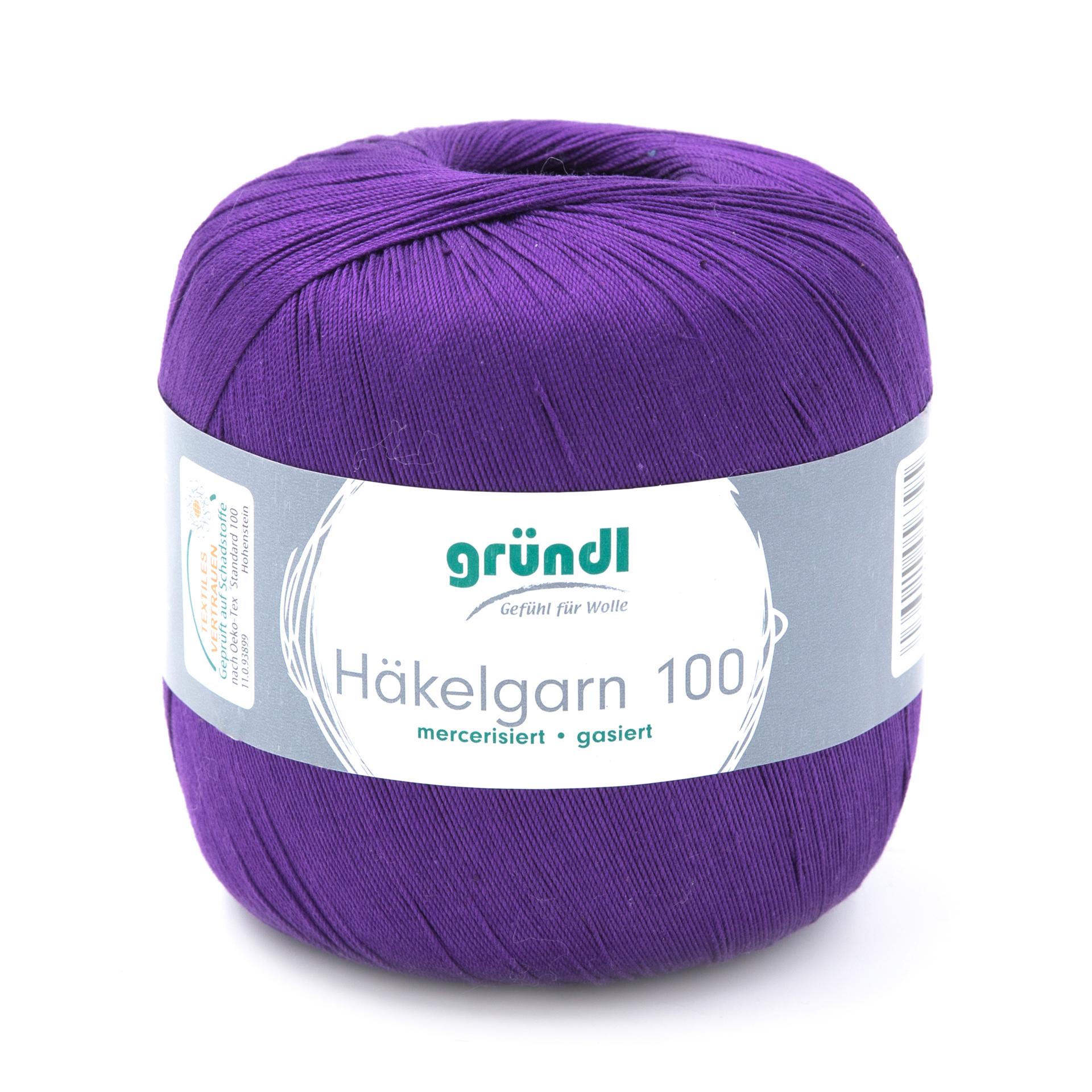 Häkelgarn 100 uni , 100% Baumwolle, 100g/566m