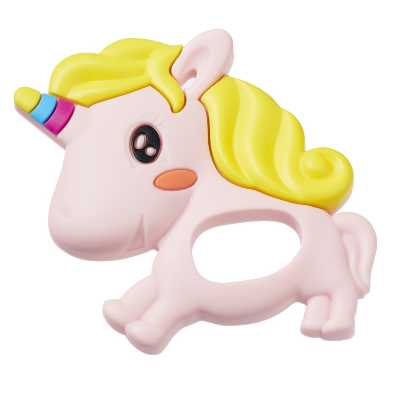 Schnulli-Silikon Einhorn Beißring Zahnungshilfe 90mm