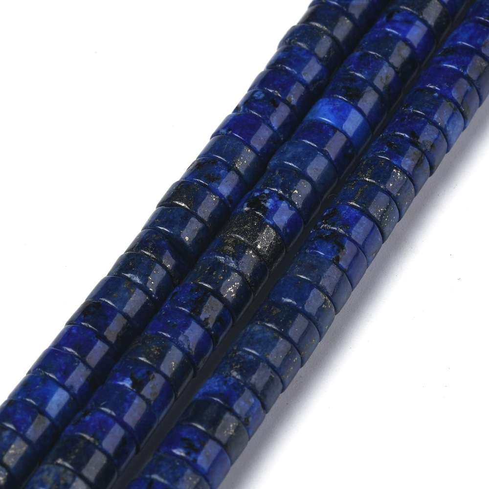 Natürliche Lapislazuli Perlenstrang gefärbt Scheibe 6x3 mm ca. 119~131 Stk./Strang 40cm