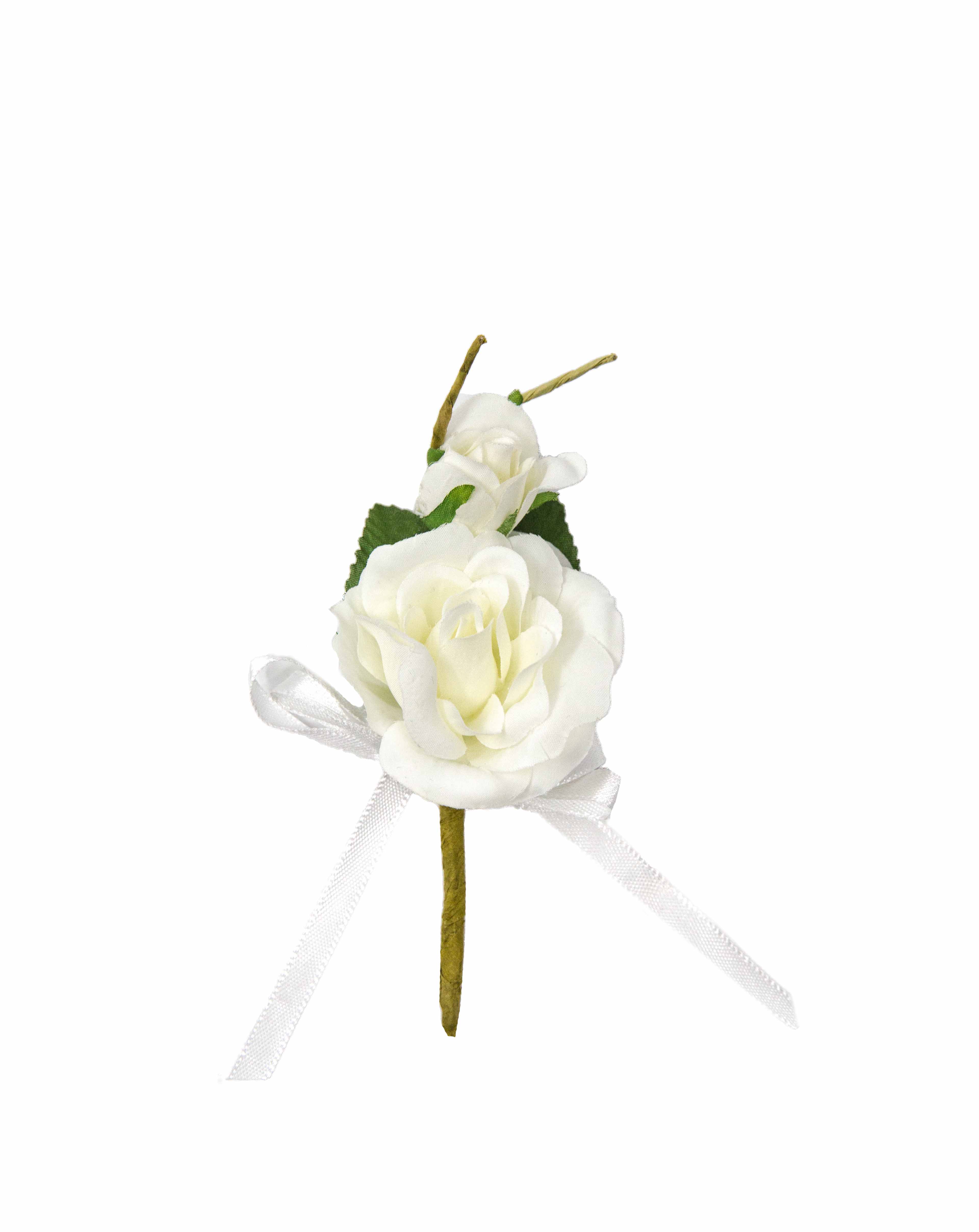 Anstecker Rose mit Blatt und Schleife 11x4,5cm