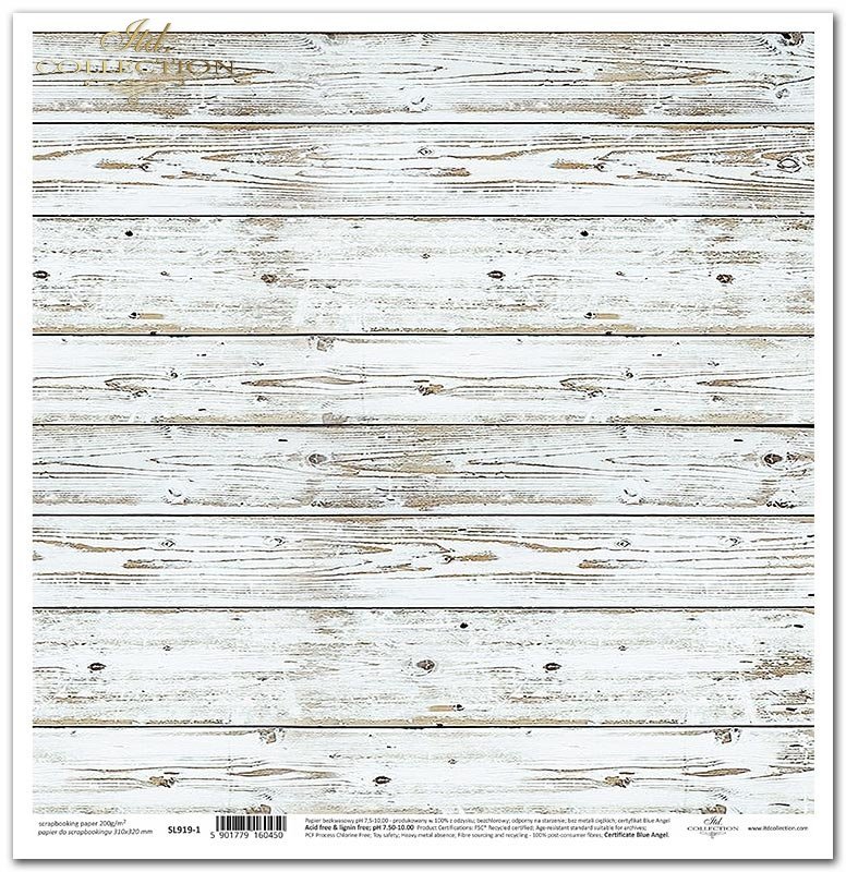 Scrapbooking-Papier Holzoptik whitewashed 31x32cm 200g/m²