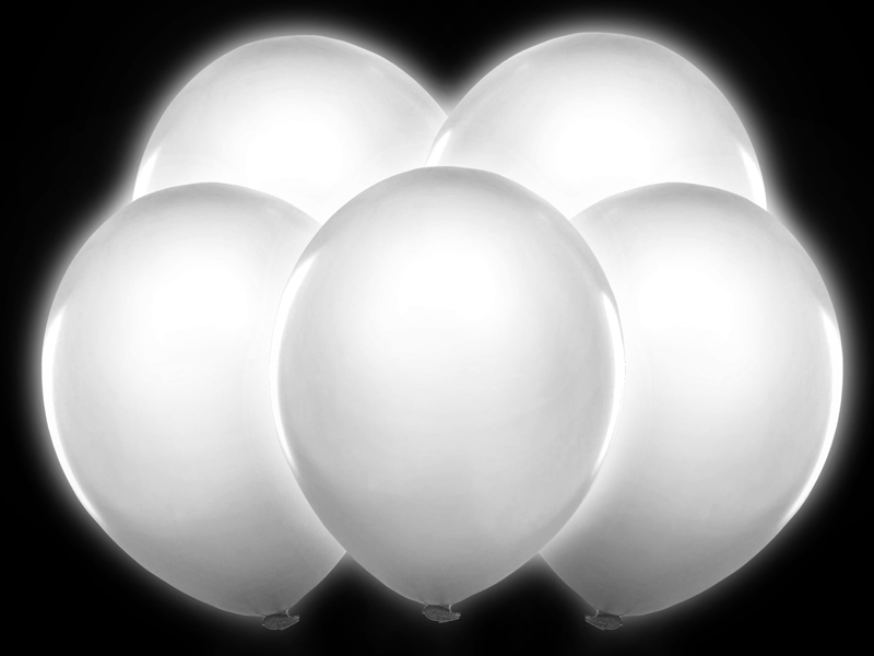 LED Luftballons LED Light Balloons, weiß, 5 Stück, 25cm, Ballons