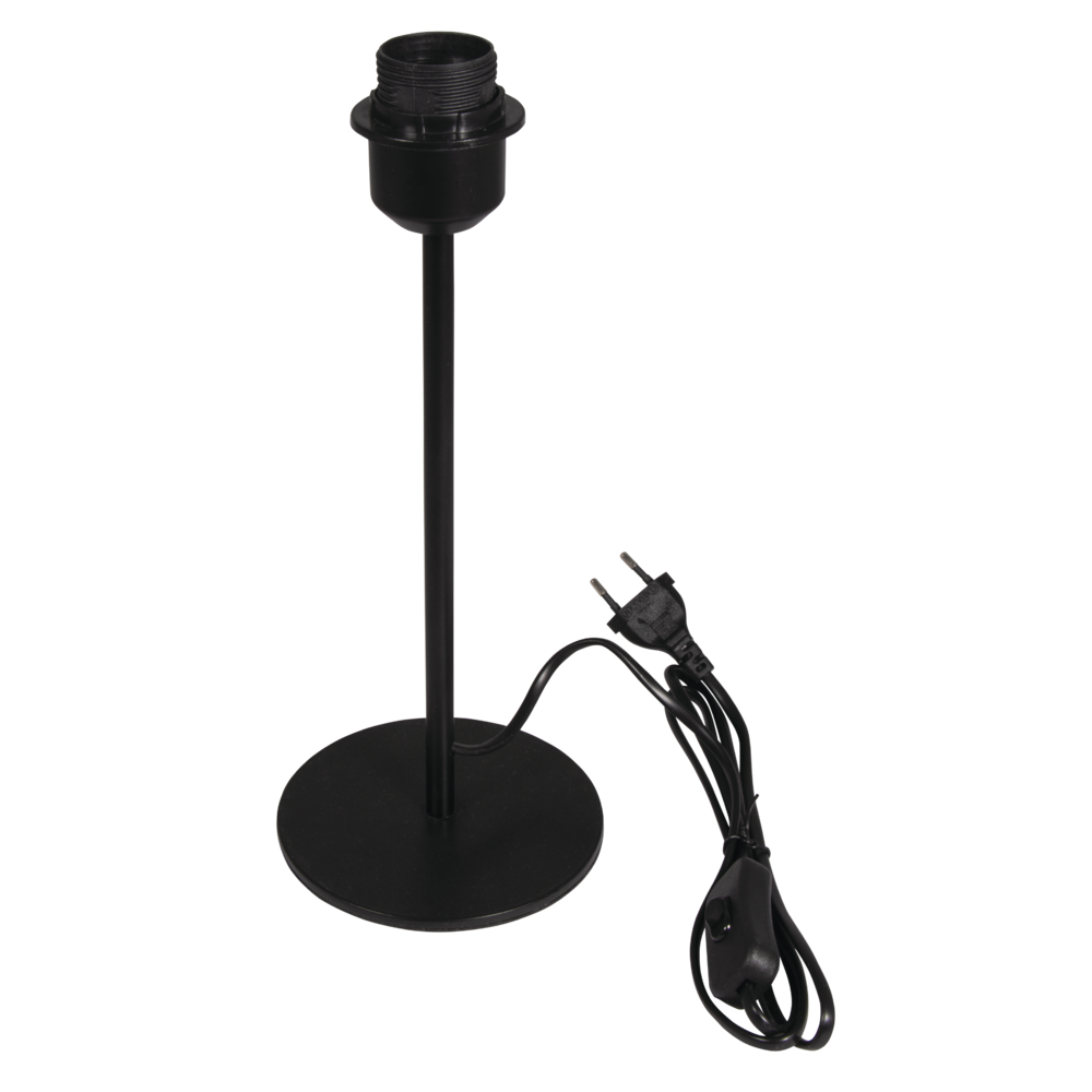 Metall Tischlampenfuß schwarz mit Schraubring 32cm mit Schalter für E27 1 Stück