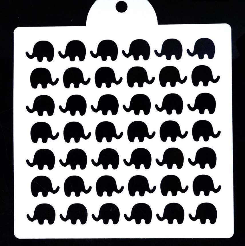 Schablone Mini-Elefanten 15x15cm