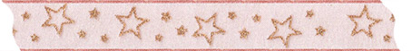 Chiffonband bedruckt mit Drahtkante goldene Glitzer Sterne 15mm 1m 