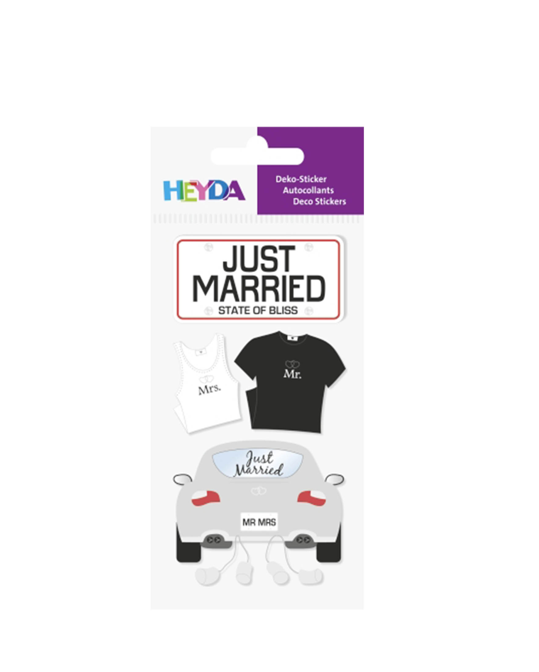 Deko-Sticker Hochzeit Just Married